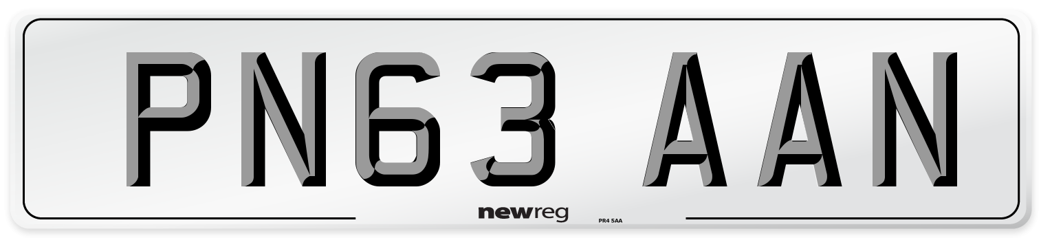 PN63 AAN Number Plate from New Reg